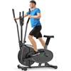 Neezee Ellittiche Per La Casa - 2 IN 1 Cyclette Per Cross Trainer Con Sedile, Monitor LCD Intelligente, Resistenza Regolabile, Allenamento Migliorato Per Tutto Il Corpo, Fino a 120 KG (Argento)