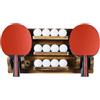 SWTHM Supporto per racchetta da ping pong, montaggio a parete, in legno, per 6 racchette e 12 palline, organizer per accessori da ping pong, per soggiorno, sala giochi, ufficio