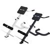 GORILLA SPORTS® Panca Romana - Altezza Regolabile, Capacità 120 kg, Acciaio, Nero/Bianco - Sedia Romana per Allenamento Schiena, Macchinari Palestra, Attrezzi Hyperextension (Bianco)