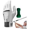 Generico Guanti da golf per uomo, guanti da golf per mancini e destrimani,Fermo per polso per guanti da da uomo in pelle 2 in 1 - Attrezzatura da in pelle da per principianti, professionisti e a
