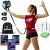 OVANTO Hilfe, set da allenamento per pallavolo, 1 set, 6 pezzi, vita 50,8-116,8 cm, nero e bianco, perfetto per adolescenti