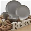 Flamefield H-Flamefield Set di stoviglie da Campeggio in melamina per 4 Persone, 16 Pezzi, Lavabile in lavastoviglie