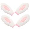DIYEAH Orecchie da Coniglio per Casco da Motociclista Peluche 4 Pezzi Bianche Leggere Compatibili Caschi Scooter Bici Sci Decorazione Resistente al Vento per Viaggi All'aperto