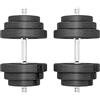 Aosom HOMCOM Set di 2 Manubri Regolabili 40 kg Totali, Set di Pesi Palestra per Braccia con Impugnatura Antiscivolo, Pesi Manubri, per Allenamento Fitness Casa e Palestra, Nero