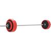 SPORTNOW Set di Bilanciere e Dischi da 30 kg totali con 6 Pesi e 2 Dadi di Fissaggio, Bilanciere Palestra Regolabile Antiscivolo in Acciaio, Plastica e Sabbia, Barra Ø25 mm, 170x26x26 cm, Rosso