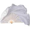 DOBRVVGT Fan Veils Danza del Ventre,Fan Veils Ventaglio Bianco Semplice in Velo ventaglio Ventagli di Pancia Danza Performance Stage Fan Colore Seta(31cm 10cm)