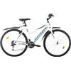 Multibrand Distribution PROBIKE 6th Sense 26 pollici, mountain bike in alluminio a 18 marce, bici da guida da ragazza e da donna, adatta a partire da 155 cm - 175 cm (bianco verde)