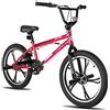 HH HILAND HILAND Bicicletta BMX Bambini 20 Pollici, Ruote a 5 Razze, con Rotore Freestyle a 360°, 4 Pegs, per Bambini e Ragazzi da 7 a 12 Anni, Rosso