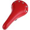 CWOQOCW Sella per bicicletta in finta pelle, stile vintage, universale, rivetti in poliuretano, con cuscinetto fisso a molla per tutte le biciclette (rosso)