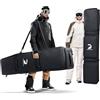 DASHINGNOAH Borsa doppia da sci, borsa da snowboard con ruota, borsa da sci imbottita impermeabile per viaggi aerei, adatta a 2 tavole o 2 set di sci fino a 175 cm, scomparto principale espandibile e