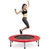 COSTWAY Trampolino Elastico Pieghevole, Tappeto Elastico da Interno con 32 Molle e 6 Gambe e Cuscinetti Antiscivolo, Capacità di Carico 150 kg (Argento)
