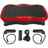 THINFAR Pedana Vibrante, Fitness Pedana Vibrante 3D Vibration Trainer, con Telecomando e Bande di Resistenza, Altoparlanti Bluetooth, LCD Display-53x32,5x12 cm (Nero e rosso)