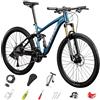 WXHJM 27.5 Pollici Mountain Bike in Alluminio, Bicicletta a 27 Velocità, Mountain Bike Fuoristrada per Adolescenti, Uomini e Donne, Bici da Strada, Regolabile in Altezza D-27.5,27-speed