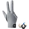 Generic Guanti da biliardo professionali antiscivolo, unisex, per mano sinistra, grigio, nero, , poliestere spandex, 1 coppia