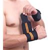 Elonglin - 2 polsiere Regolabili e Traspiranti, con Supporto per la Mano per Fitness, distensioni su Panca, Sollevamento Pesi, Taglia Unica per Mano Sinistra e Destra, Unisex - Adulto, Orange Line