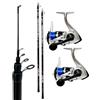Kolpo Combo kit pesca bolognese con 2 canne telescopiche con anelli 5 mt + 2 mulinelli e filo precaricato