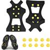 KARELLS Tacchetti da Ghiaccio per Scarpe e Stivali, Ramponcini da Neve Ramponi, Leggero Ice Tacchetti, Universali Ghiaccio Ramponi, con 10 Punte per Denti in Acciaio Inossidabile, M