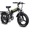 DEEPOWER Bici Elettrica Pieghevole | 20'' x 4 Bicicletta Elettriche | Batteria Rimovibile 48V 25Ah | Autonomia 110 KM | Doppia Sospensione | Freno a Olio | 7 Velocità EBike per Adulti