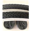 Generico 2 COPERTONI 26 X 1 3/8 (37-590) BIANCONERI + CAMERE valvola fina Pneumatici Olandese Stradale Vintage