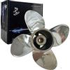 Boatman 11.6x11 barca Elica 4 lame in acciaio inox lucido per motori fuoribordo Mercury 25-70 HP,13 denti, RH, 11.6x11-4blade