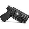 PoLe.Craft Glock 19 Fondine IWB Carbon Fiber Kydex Fondine Custom Fit: Glock 19 19X / Glock 23 / Glock 25 / Glock 32 / Glock 45 (Gen 3 4 5) Pistol - Cintura interna nascosta il trasporto - Adj. Ritenzione di cant - Copertura Mag bottone - Nessuna usura, …