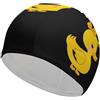 Buytruew Cuffia da nuoto unisex con papera carina con fiocco, impermeabile, per capelli lunghi e corti, per uomo e donna