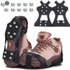 QEEROYO 10 Denti Ramponi per Scarponi, Leggero Ice Tacchetti, Outdoor Ramponcini da Neve, Leggero Ice Tacchetti per Scarpe da Trekking, per Winter Outdoor Camping, Size: L