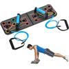 Gymtek Tavola pieghevole per flessioni con estensori - Tavola fitness schiena - braccia - tricipiti - Push Up Board - Multifunzionale - Allenamento muscolare - Maniglia