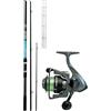 kolpo combo da pesca feeder con canna e tre vettini intercambiabili + mulinello e filo