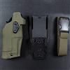 WLXW Fondina Tattica Airsoft Fondina Softair per Destrorsi per Glock 17/19 Compatibile con Fondina per Luci X300 QLS Adattatore per Montaggio Rapido Leg Shroud Drop,Verde