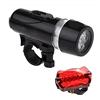 HoveeLuty Lampada per bici 5LED Mountain Bike Faro anteriore impermeabile Fanale posteriore Combinazione per bici Nero Faro anteriore impermeabile Fanale posteriore Combinazione Set di lampade anteriori e poste