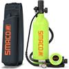 SMACO Mini Bombola Sub 1L Piccola Bombola Subacquea per Immersioni Portatile Bombole Aria Sub Mini Scuba Tank per Soccorso di Emergenza Pulizia Imbarcazioni Fonte d'Aria di Riserva S400 PRO