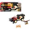 Matchbox Mattel Jurassic World - La rinascita Matchbox RC Jeep Cattura-Dinosauri Radiocomandata, veicolo radiocomandato a batteria con dinosauro e gabbia per il trasporto, JHB67