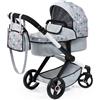 Bayer Design 17007AA Passeggino per bambole Xeo, carrozzina, manubrio regolabile in altezza e girevole, convertibile, borsa