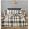 Rapport Home Braemar - Set copripiumino matrimoniale in morbida microfibra verde con 2 federe, stile classico scozzese, 200 x 200 cm