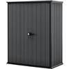 Keter Porta Attrezzi da Esterno Cortina Alto, Ideale per il Giardino, Grigio Scuro, 140x73,6x170,4H cm, 1400 L