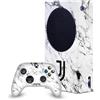 Head Case Designs Licenza Ufficiale Juventus Football Club Bianco Marmoreo Arte Pacchetto Console Da Gioco Wrap E Pelle Per Controller Compatibile con Xbox Series S Console & Controller Bundle