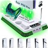 Ugame Stazione di raffreddamento PS5 per console PS5/Pro/Slim con luci RGB, supporto PS5 con ventole di raffreddamento silenziose a 3 livelli, caricatore doppio controller e hub USB