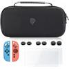 EasySMX Custodia da viaggio per Nintendo Switch, pacchetto di accessori per grandi volumi, 1 pellicola protettiva per lo schermo, 1 custodia protettiva Joy-Con, 2 paia di impugnature per pollice in