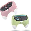 HEATFUN Switch 2 manopole per controller, maniglie ergonomiche per Switch 2 Joy-Con, interruttore antiscivolo e leggero, 2 impugnature Joycon - Rosa Verde (2 confezioni)