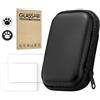 Generico Custodia per R36S/R35S/RGB20S, borsa per console di gioco, custodia rigida antiurto per console portatile con pellicola protettiva e copritastiera (2 pezzi+Nero)