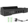 Denash Design Ottimizzato del Flusso D'aria, Illuminazione RGB, 2 Ventole a velocità Regolabile, Stazione Dock di Raffreddamento a Doppia Ventola per Console 2 con 2 Porte HUB USB 3