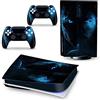 PDURMBUAB Nessuna Schiuma Nessuna Bolla Pelle Decalcomanie Anime Console Per PS5 Disk Edition 2 Controller Pellicola Vinile Avvolge, Durevole, Resistente Graffi 14302