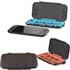 QOXEZY Custodia rigida per Nintendo Switch 2, contiene 14 carte da gioco, robusta custodia protettiva in ABS, soluzione portatile per giocatori, nero e blu o arancione (nero e blu)