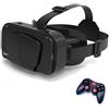 BHJAYIGS Occhiali VR, Visore Realtà Virtuale 3D, VR Visore Cuffie, Glasses 3D con Lenti HD Anti Luce Blu, Compatibili con Smartphone iPhone Android da 4,7-7,2 Pollici, Regalo di Natale, Regalo(E)