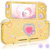 DLseego Custodia protettiva adatta per Switch Lite Console 2019, in TPU Soft Shell antiscivolo, assorbimento degli urti, custodia protettiva per giochi a forma di cuore con 2 tappi per pollice a forma