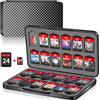 MOSAHOLL Switch Game Case Holder con 24 slot per cartucce e 24 micro SD Card Storage, sottile organizer portatile per giochi accessori regalo viaggiatori con chiusura magnetica, guscio protettivo rigido e