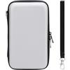 Dpofirs Caso EVA Duro per il Nuovo 2DS XL & 3DS | 6.8x3.9x1.6in a Prova di Acqua PU, 8 Slot di Gioco e Tasca a Maglie con Cinturino da Polso (SILVER)