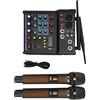 Qiilu Piccolo Mixer Stereo Bluetooth con 2 Microfoni Wireless Mixer Audio a 4 Canali Processore Stereo Famiglia Mixer DJ per Live Streaming