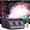 Erreyht Macchina del Fumo con Bolle, Macchina per Bolle di Sapone da 1500 W con 18 Effetti RGB 3 in 1, Telecomando con Controllo D-MX, Adatta per Feste, DJ, Halloween, Natale, Matrimonio
